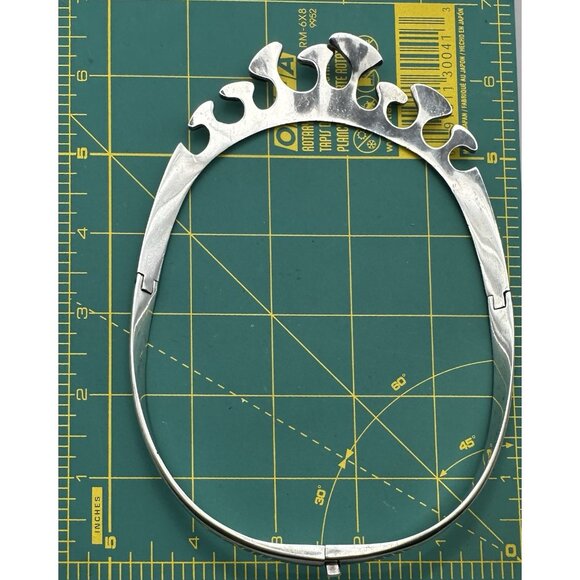 Modernist Organic Necklace Collar Choker Torque Taxco Mexico Sterling Silver - Picture 12 of 12